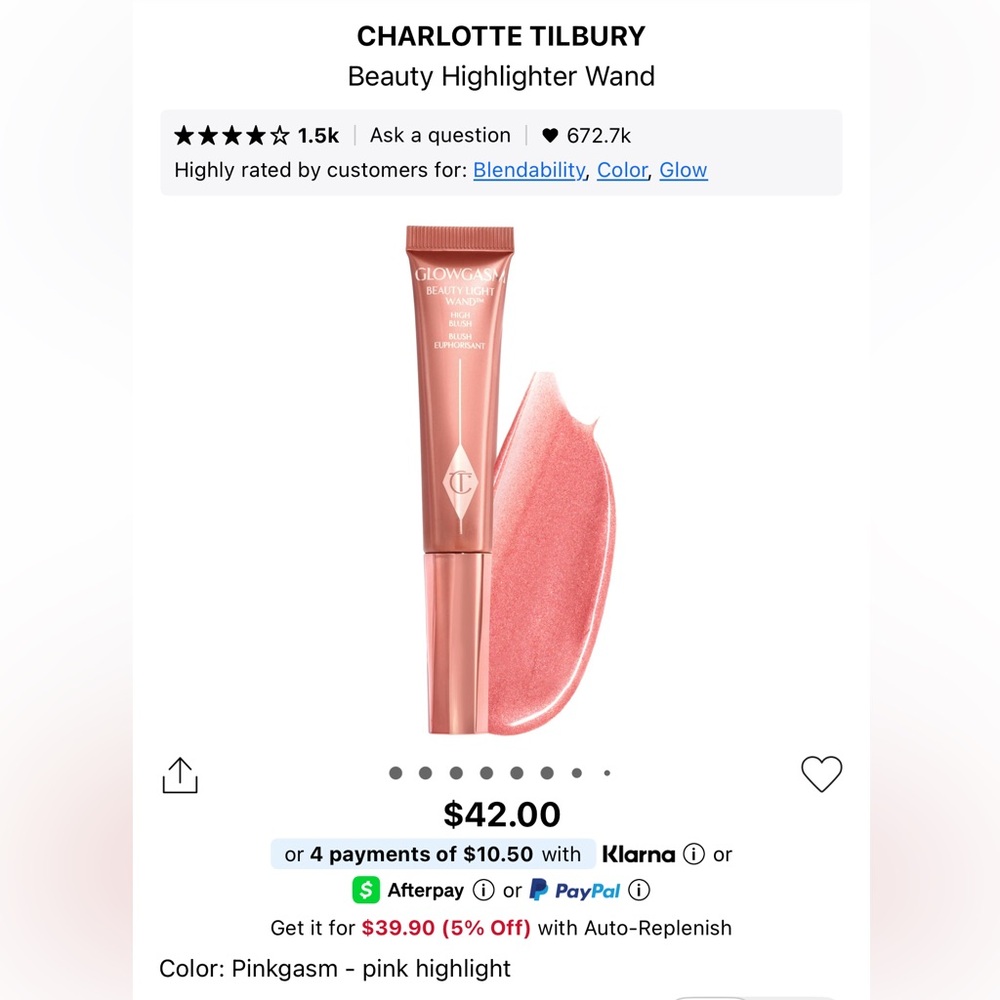 Charlotte Tilbury Pinkgasm Highlighter Wand